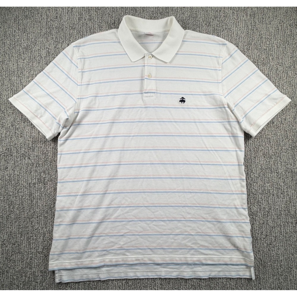 Lot of 2 Brooks Brothers Polo Shirt Mens XL Yellow White Cotton Original Fit - Picture 9 of 14